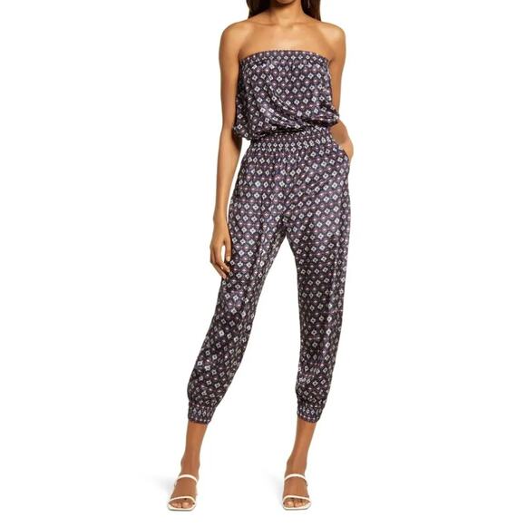 bishop + young Pants - Bishop + Young Pia Strapless Geometric Jumpsuit size XS